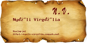Nyúli Virgília névjegykártya